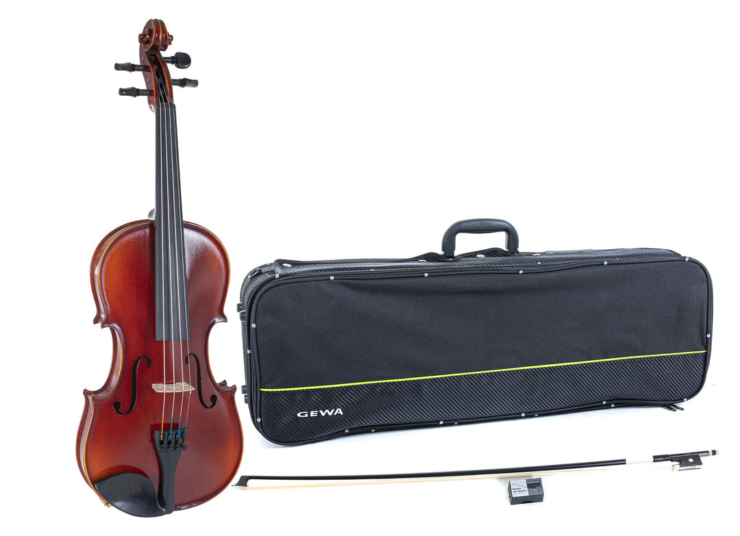 GEWA Geigen Ideale - 1/4 (Spielbereit inkl. Geigen case, Carbonbogen, Larsen Aurora Saiten, transportsicher)