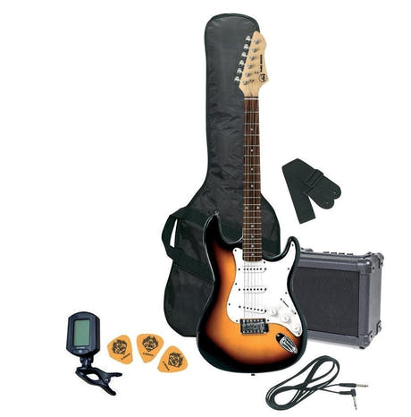 VGS RC-100 Guitar Pack, e-gitarre mit Verstärker, 3-Tone Sunburst