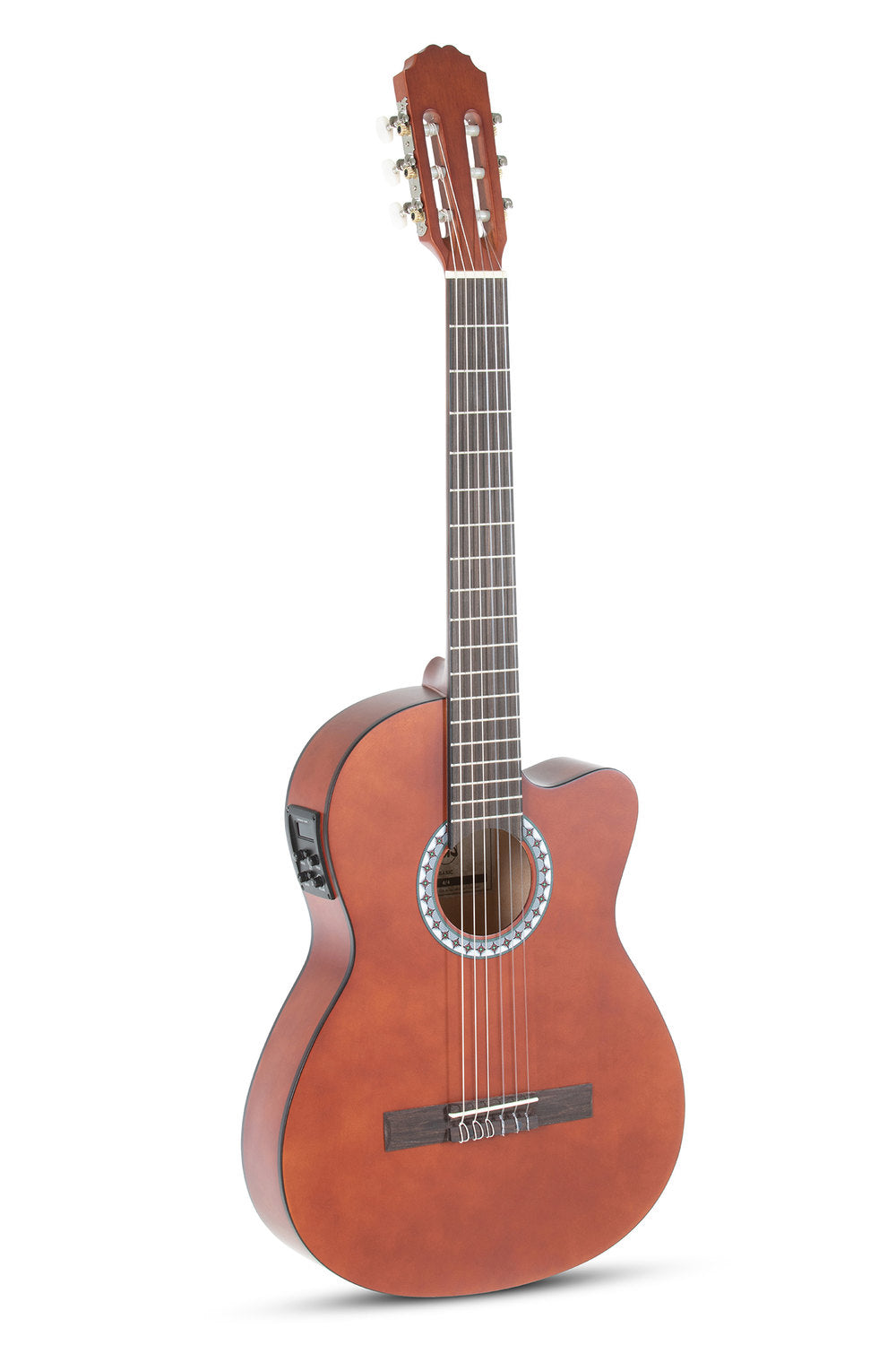 VGS Basic elektroakustische klassische gitarre, nussbaumfarben, Slim Body