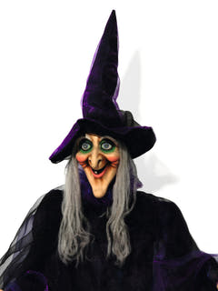 Halloween-figur heks, animeret, 175 cm