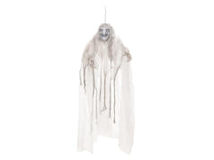 Halloween heks, hvid, animeret, 170 cm