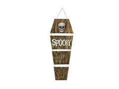 Halloween spøgelseskiste med kranie, animeret, 150 cm
