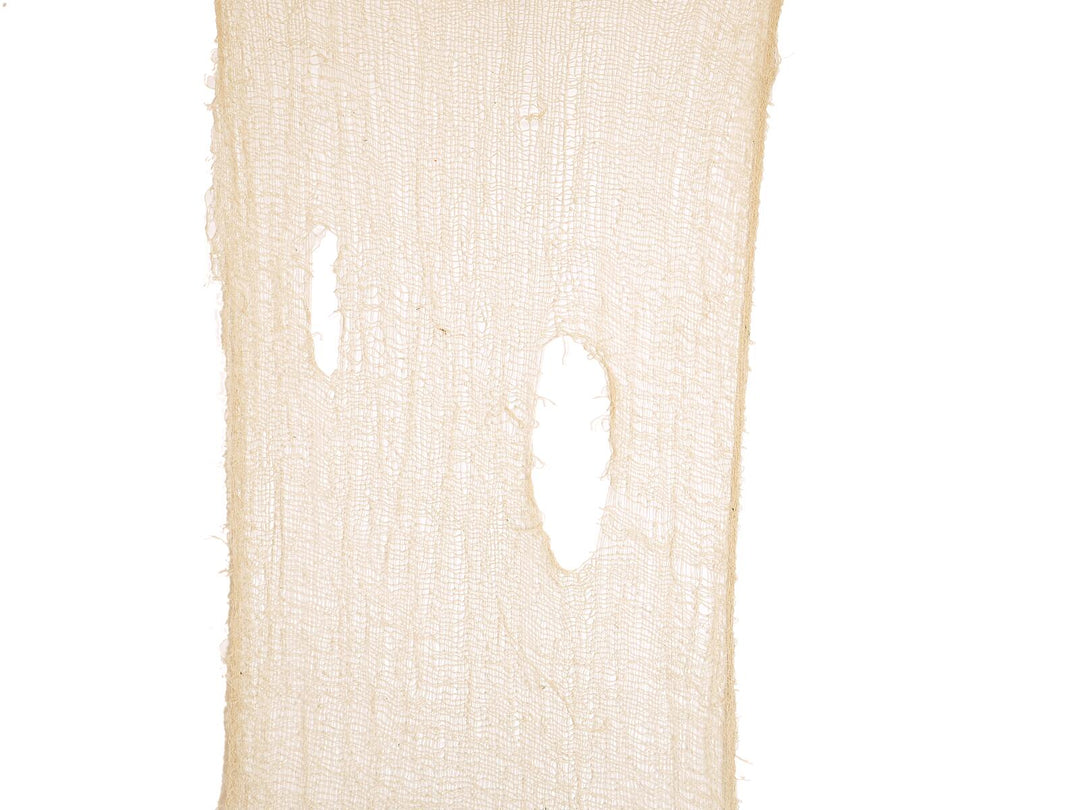 Halloween dekorationsstof, grovmasket, beige, 75x300 cm