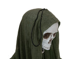 Halloween-figur skelet med grøn kappe, animeret, 175 cm