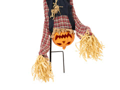 Halloween jordspydsfigur græskarmand i håndstand, animeret, 150 cm