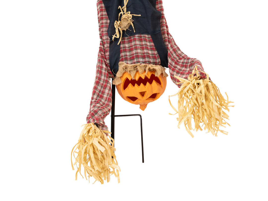 Halloween jordspydsfigur græskarmand i håndstand, animeret, 150 cm