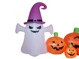 Aufblasbare Halloween-Figur Geist mit Kürbis, 128 cm