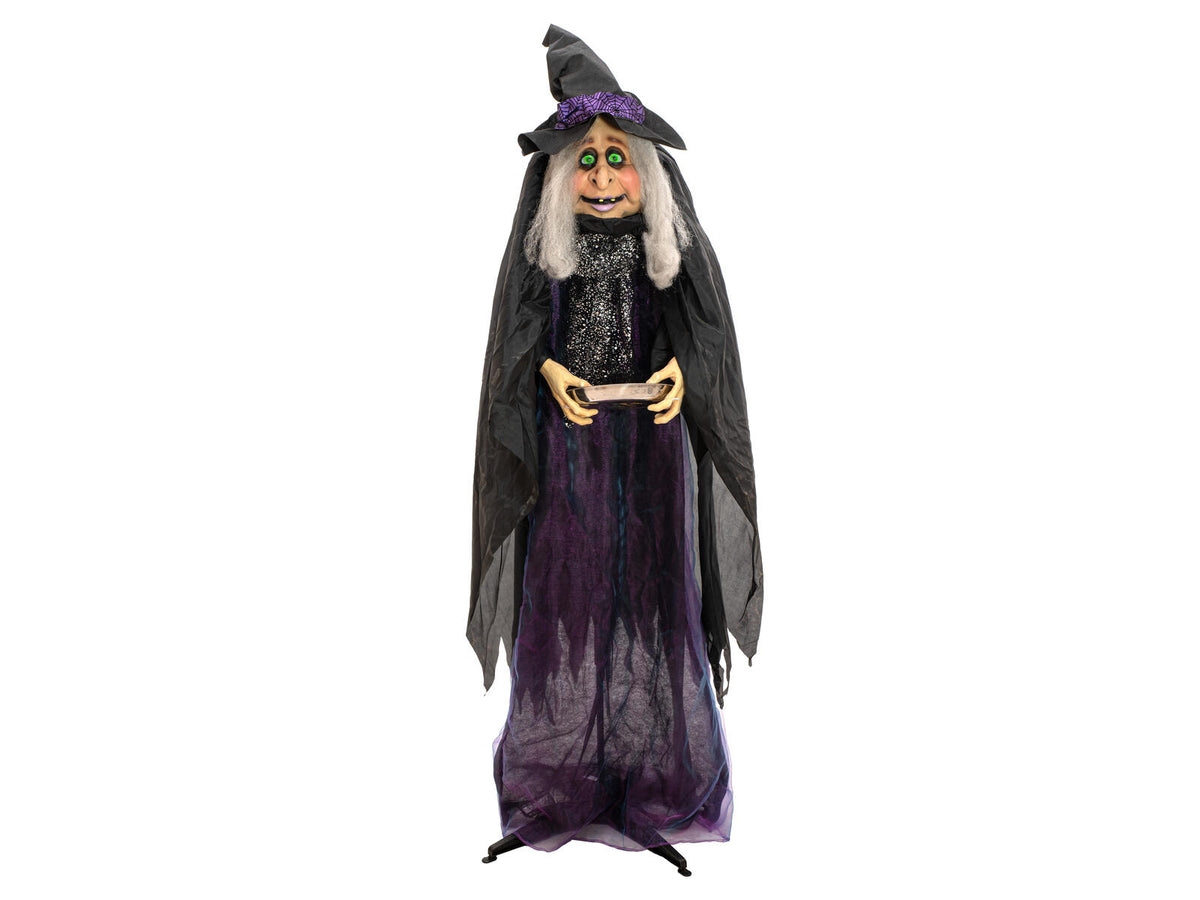 Halloween-Figur Hexe Marie, animiert, 180 cm