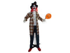 Halloween-figur klovnen Hatty, animeret, 185 cm