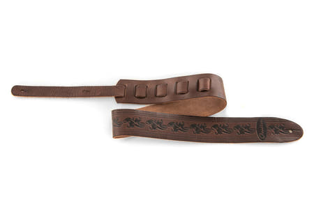 Ovation Premium Gitarrengurt aus Leder, Leaf, Chocolate