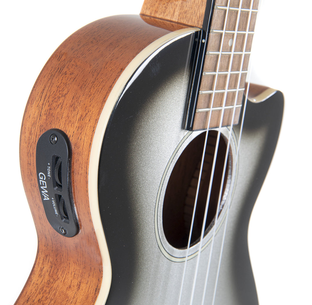 GEWA Tenor E-Akustik Ukulele Manoa Roadie - E-A Tenor (Silver Shadow)
