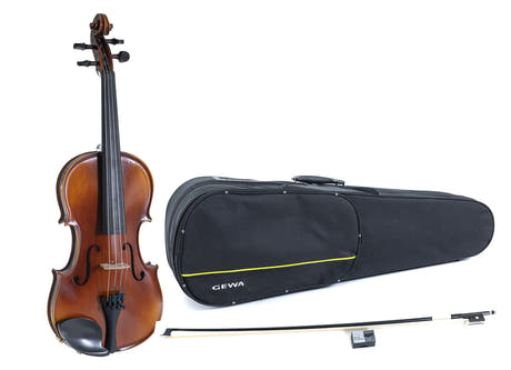 GEWA Geigen Allegro - 3/4 (Spielbereit inkl. geformtem case, Carbonbogen, Larsen Aurora Saiten, transportsicher)