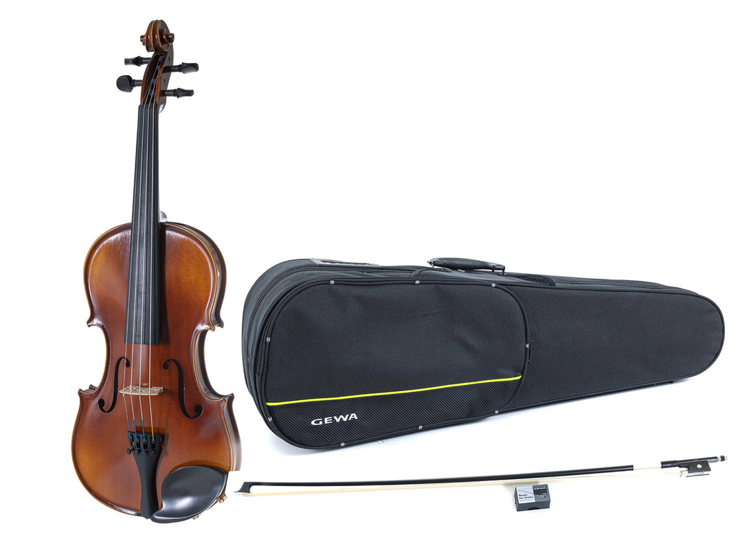 GEWA Geigen Allegro - 4/4 Linkshänder (Spielbereit inkl. geformtem case, Carbonbogen, Larsen Aurora Saiten, transportsicher)