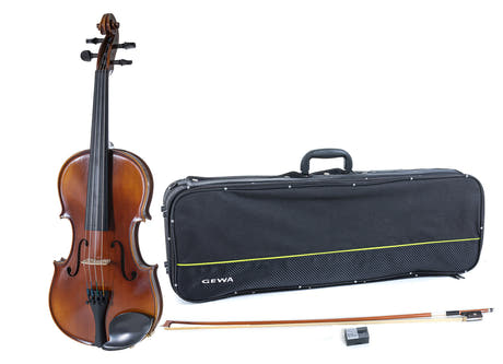 GEWA Geigen Allegro - 4/4 Linkshand (Spielbereit inkl. Geigen case, Massaranduba Bogen, Larsen Aurora Saiten, transportsicher)