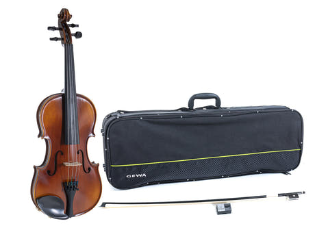GEWA Geigen Allegro - 3/4 (Spielbereit inkl. Geigenständer, Carbonbogen, Larsen Aurora-Saiten, transportsicher)