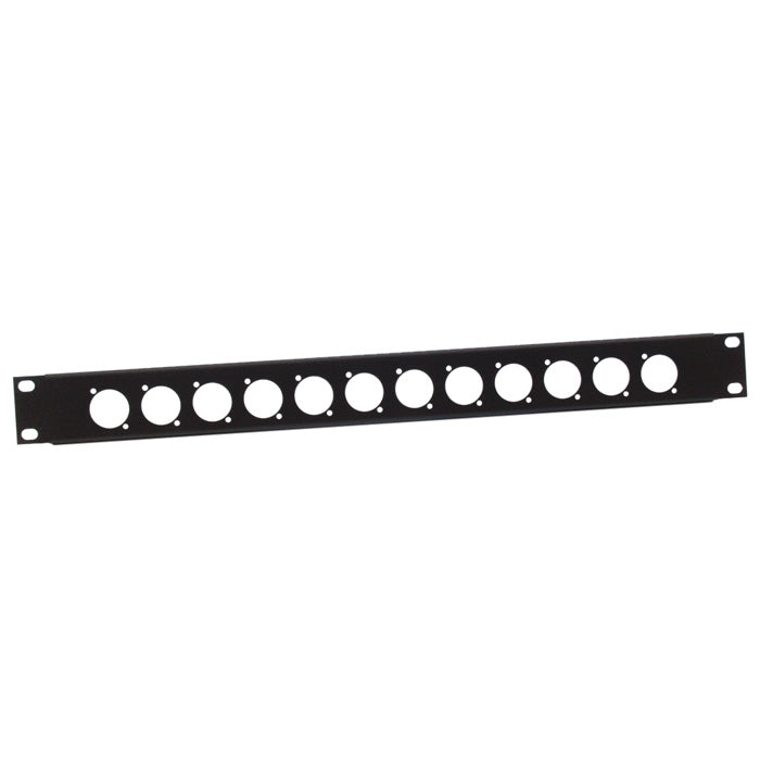 Adam Hall 19" Parts 872213 - U-Rackblende 1 HE Stahl für 12 x XLR