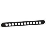 Adam Hall 19" Parts 872213 - U-Rackblende 1 HE Stahl für 12 x XLR