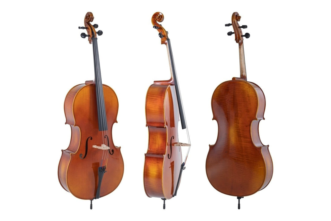 GEWA Cello Maestro 1-VC3 - 4/4 (Eingerichtet mit Wittner Feinstimmsaitenhalter inkl. bag und Larsen Aurora Saiten)