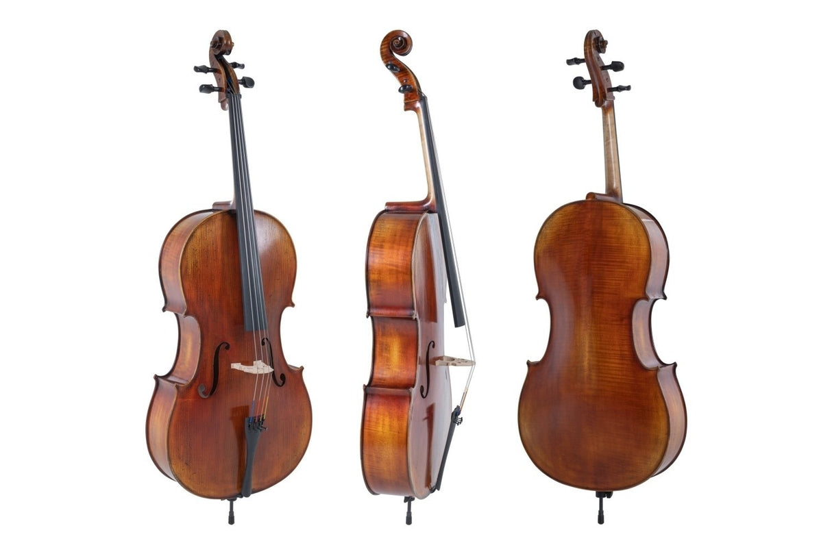 GEWA Cello Maestro 2 - 1/2 (Ready to play incl. bag, Massaranduba bow and Larsen Aurora strings, transport-secured)