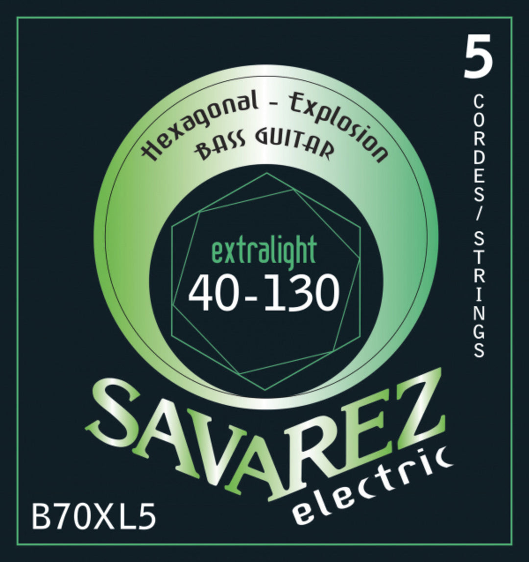 Savarez E-Bass Saiten Hexagonal Explosion - 5-str. Ex-Light (B70XL5)
