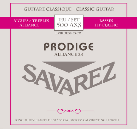 Savarez Saiten für klassische Gitarren Prodige 38 Kindergitarre - 1/8-1/2 Carbon (500 AXS)