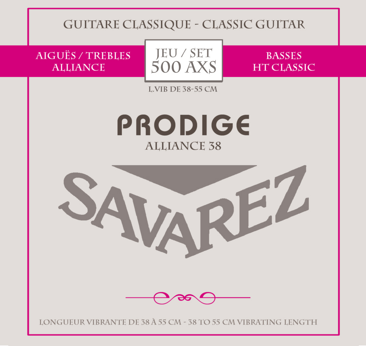 Savarez Saiten für klassische Gitarren Prodige 38 Kindergitarre - 1/8-1/2 Carbon (500 AXS)