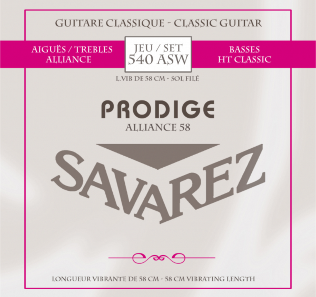 Savarez Saiten für klassische Gitarren Prodige 38 Kindergitarre - 3/4-7/8 Carbon Gw (540ASW)
