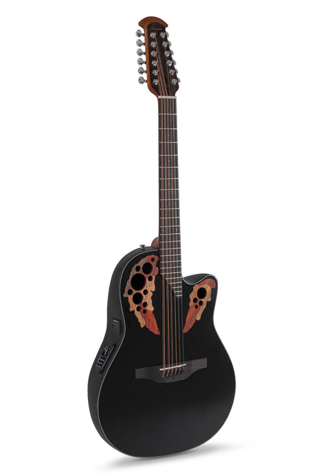 Ovation E-Akustik Gitarren Celebrity Elite Mid Cutaway 12-string - Black (CE4412-5-G)