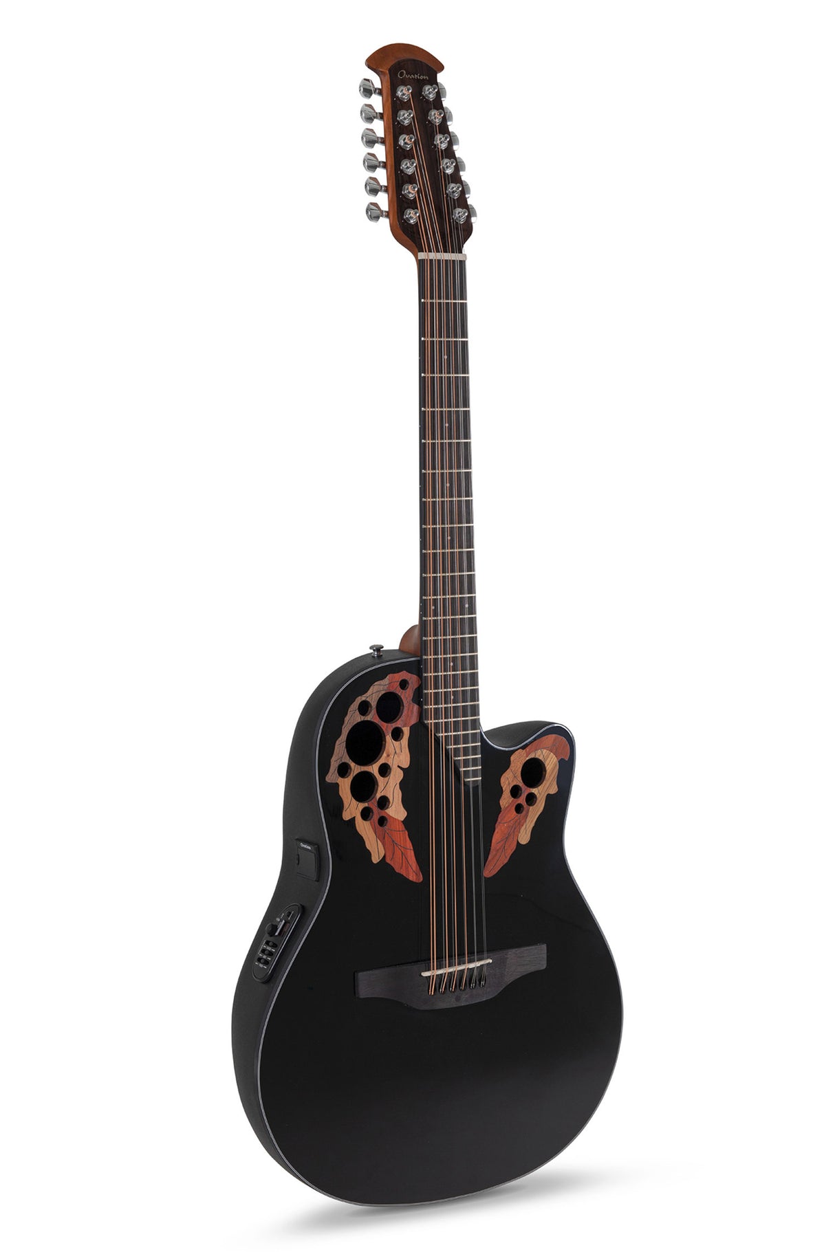 Ovation E-Akustik Gitarren Celebrity Elite Mid Cutaway 12-string - Black (CE4412-5-G)