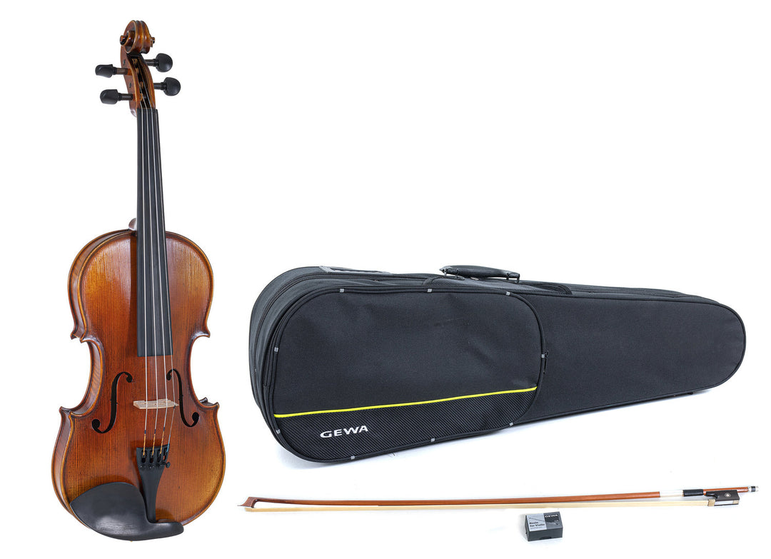 GEWA Geigen Maestro 2 - 1/4 (Spielbereit inkl. geformtem case, Massaranduba-Bogen und Larsen Aurora-Saiten, transportsicher)