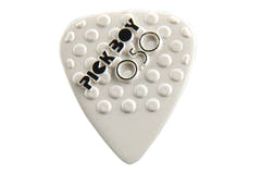 Pick Boy Ceramic Power Plektren 0,50 mm, weiß mit Noppen, 12 Stück
