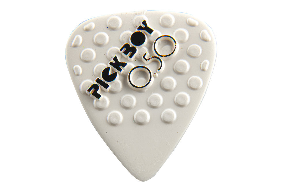 Pick Boy Ceramic Power Plektren 0,50 mm, weiß mit Noppen, 12 Stück