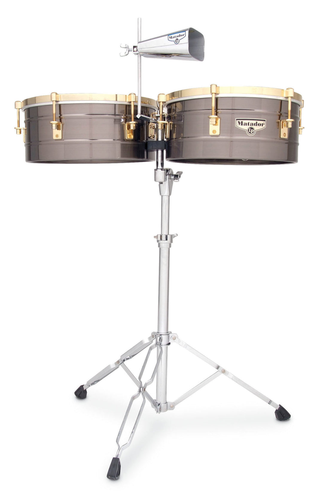 Latin Perkussion Timbales Matador - Gebürstetes Nickel/Gold Ton (M257-BNG)