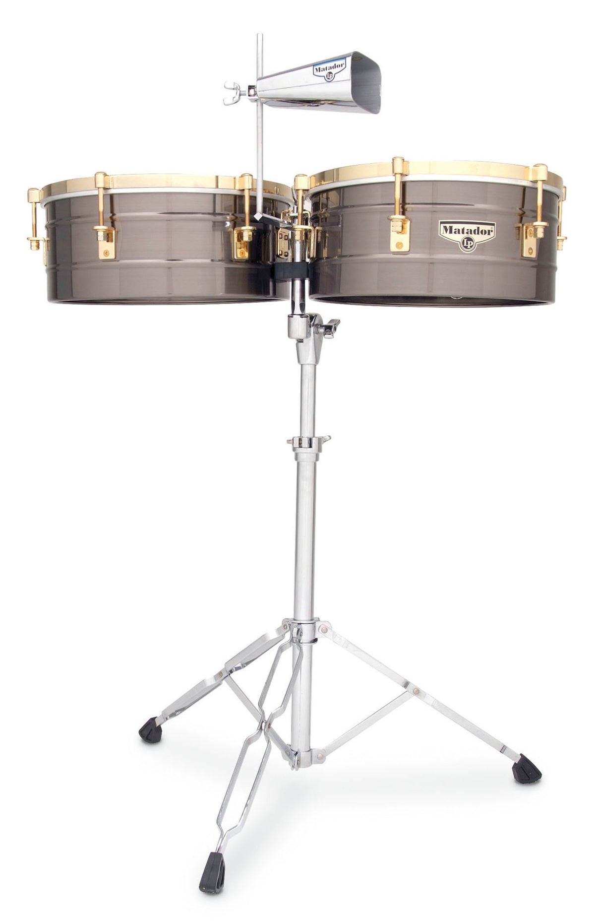 Latin Perkussion Timbales Matador - Gebürstetes Nickel/Gold Ton (M257-BNG)