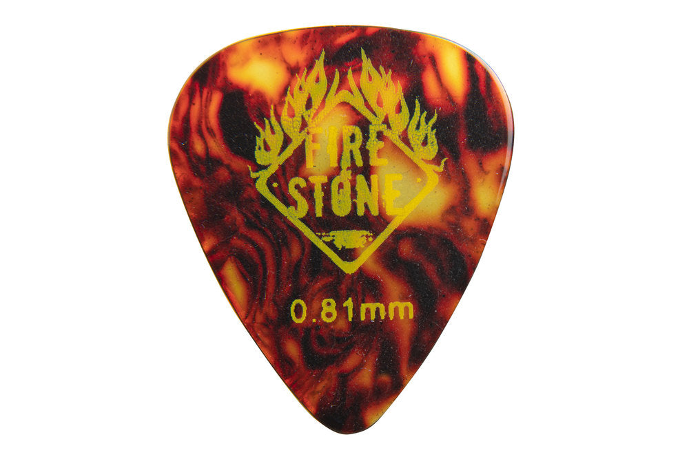 Fire & Stone Mix Plektren aus Zelluloid, 0,81 mm, Schildpatt und Perloid