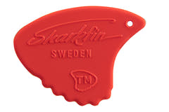 Shark Fin Relief Plektren, 0,55 mm weich, rot, 12 Stück