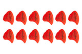 Shark Fin Goldprint Plektren, weich, rot, 12 Stück