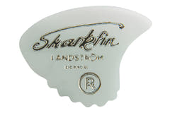 Shark Fin Goldprint Plektren, medium, weiß, 12 Stück