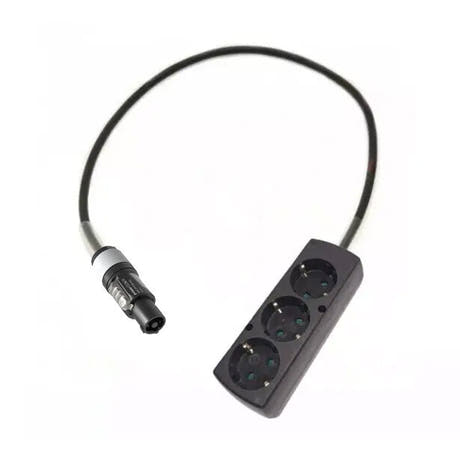 Adapter powerCON grau - Schuko 3 Steckdose - 1 Meter