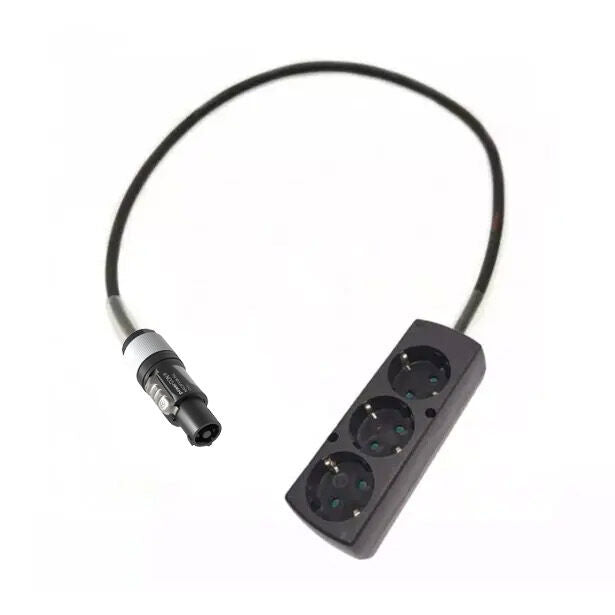 Adapter powerCON grau - Schuko 3 Steckdose - 1 Meter