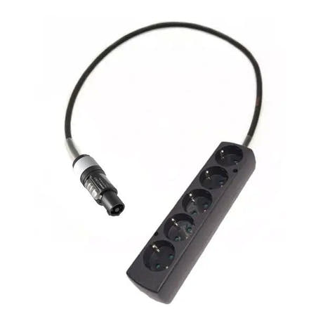 Adapter powerCON grau - Schuko 5 Steckdose - 1 Meter