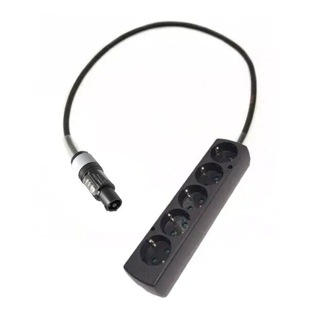 Adapter powerCON grau - Schuko 5 Steckdose - 1 Meter