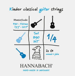 Hannabach Saiten für klassische Gitarren Serie 890 1/4 Gitarre für Kinder Duell: 49-52 cm - Satz von 2 G-Saiten (890MT 1/4)