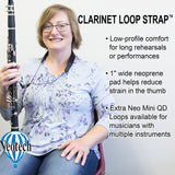 Neotech Clarinet Loop Strap, schwarzer Klarinettengurt, 44,5 bis 58,4 cm