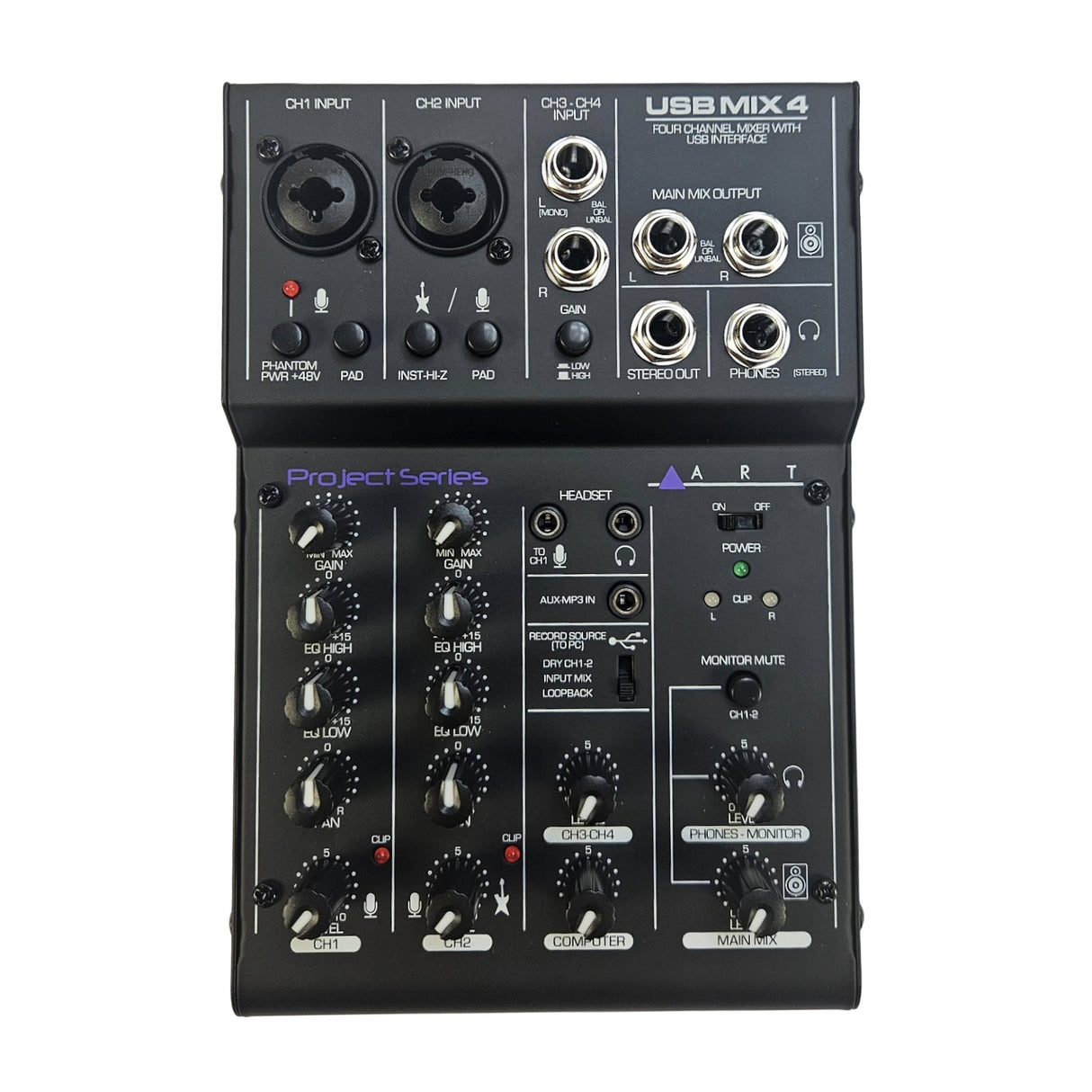 ART Mixer 4 kanaler med USB interface