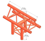 Milos STB trio 3way vertical t-piece corner apex up