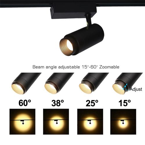 Atomic Pro FLZ-20 Schienenspot (20 Watt, 3200K, Schwarz)