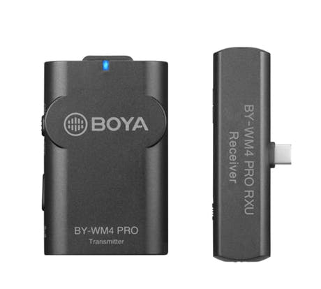 Boya kabelloses Set mit USB-c-Empfänger und Lavalier-Sender WM4