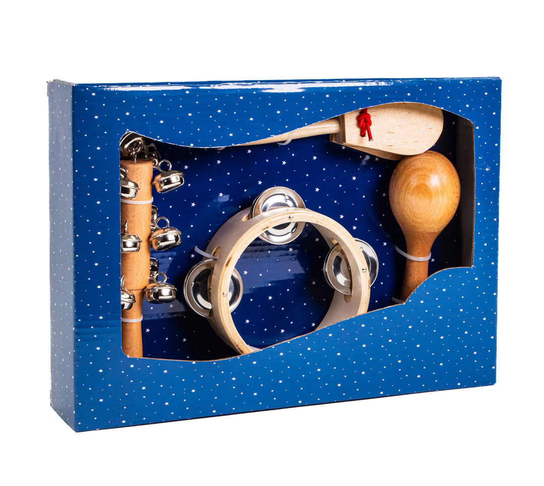 Kinder Holz Schlaginstrument Geschenkbox mit 4 Teilen