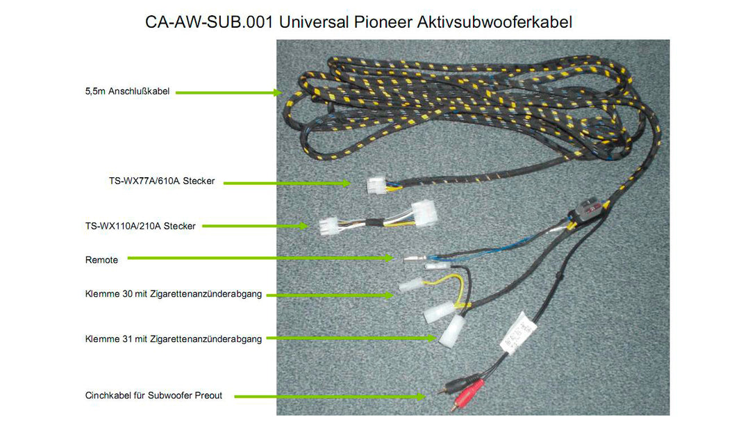 Pioneer CA-AW-SUB.001 Kabelset für Aktiv Subwoofer
